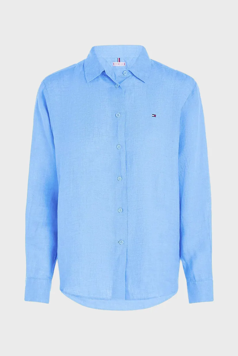 Женская голубая рубашка LINEN RELAXED SHIRT LS 4