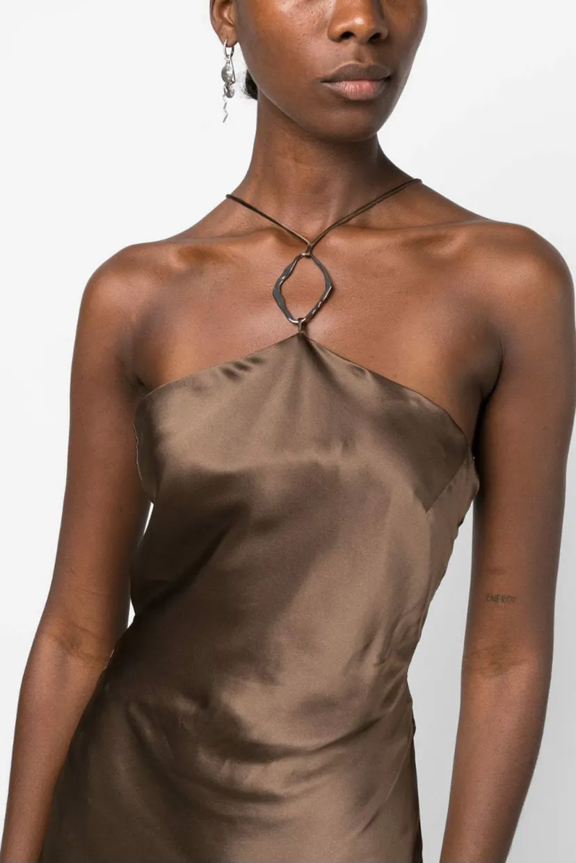 Платье SILK HALTERNECK SLIP MAXI DRESS 5