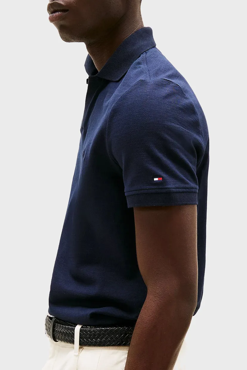 Мужское темно-синее поло COTTON LINEN TERRY 4