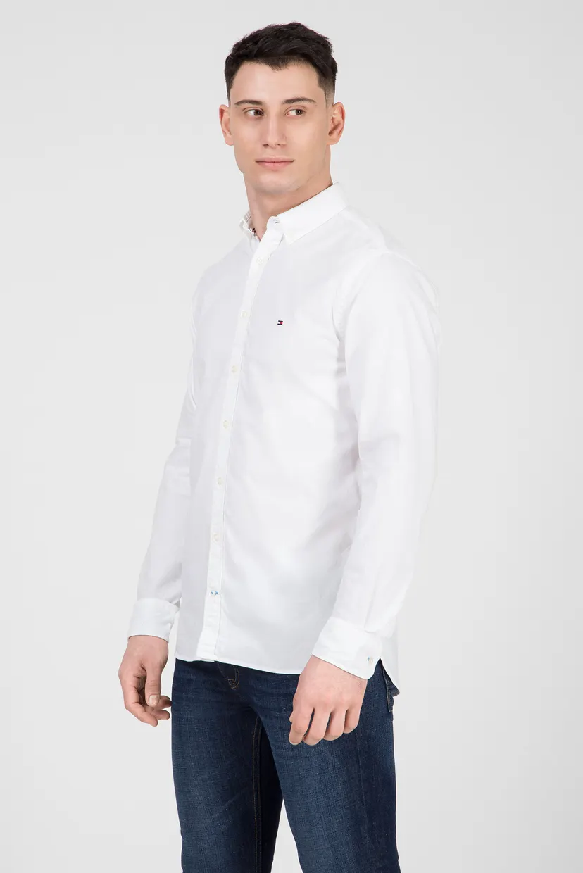 Мужская белая рубашка SANDWASHED OXFORD 7