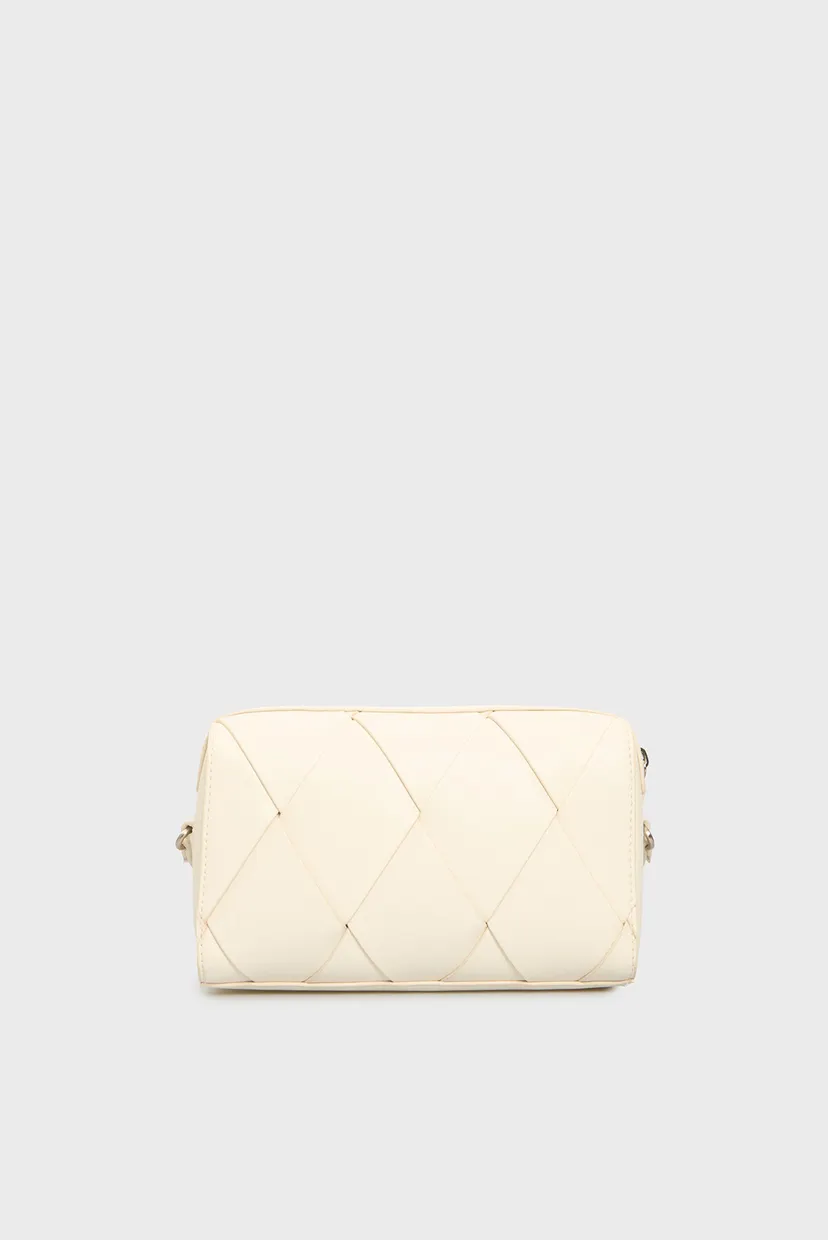 Женская белая сумка CK WOVEN CAMERA BAG 4