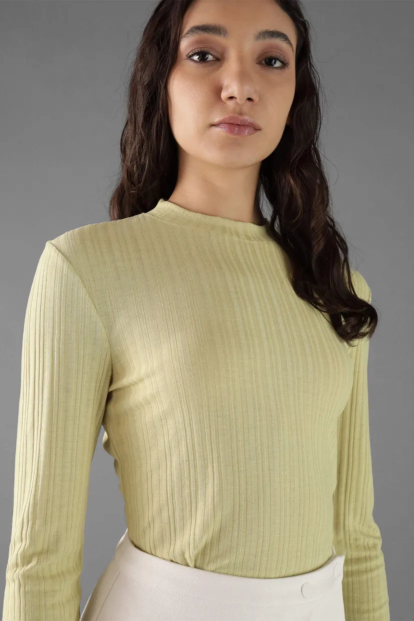 Лонгслив SEMI SHEER RIB LS SLIM TOP 4