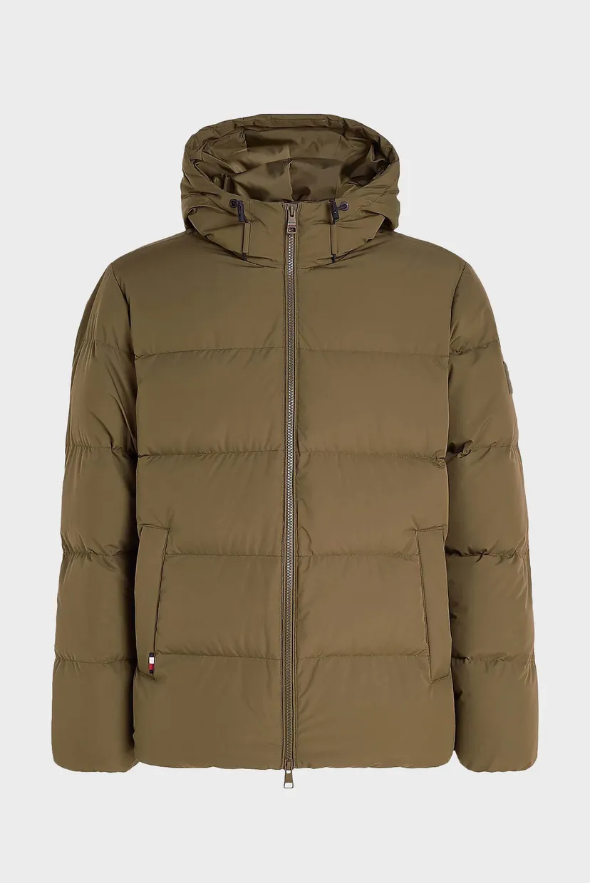 Мужской оливковый пуховик DOWN HOODED PUFFER JACKET 6