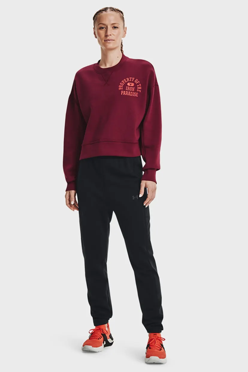 Женский бордовый свитшот UA Prjct Rock Fleece LC Crew 11