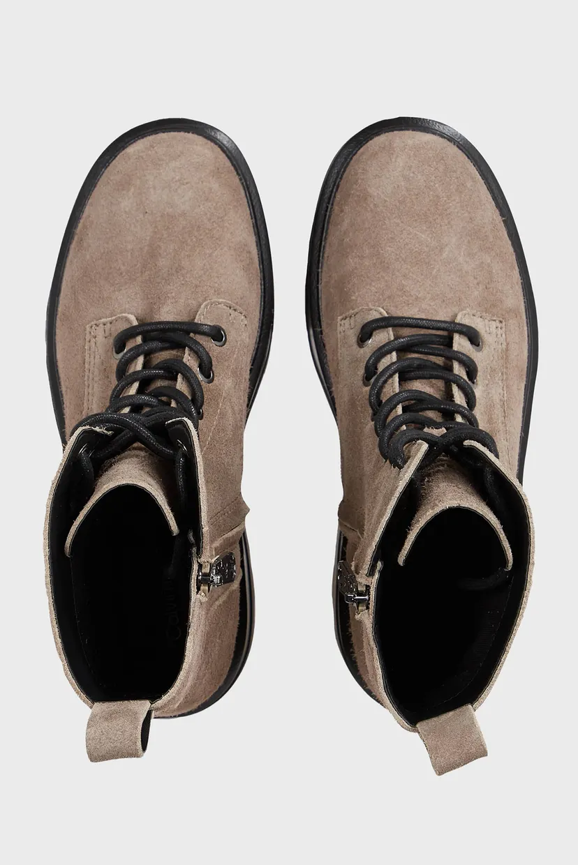 Женские коричневые замшевые ботинки FLATFORM ZIP LACEUP MG S 3