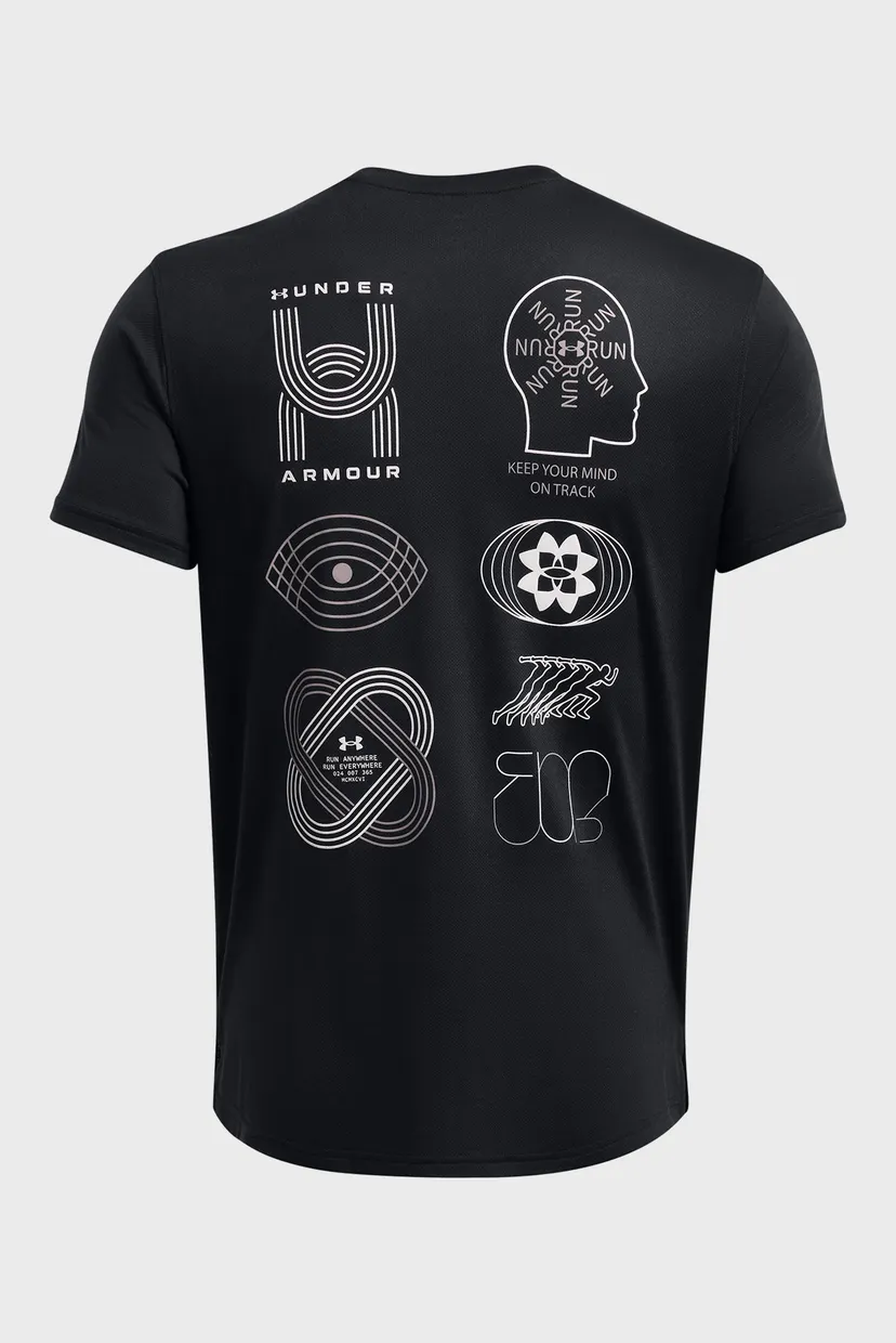 Мужская черная футболка UA RUN ANYWHERE TEE 4