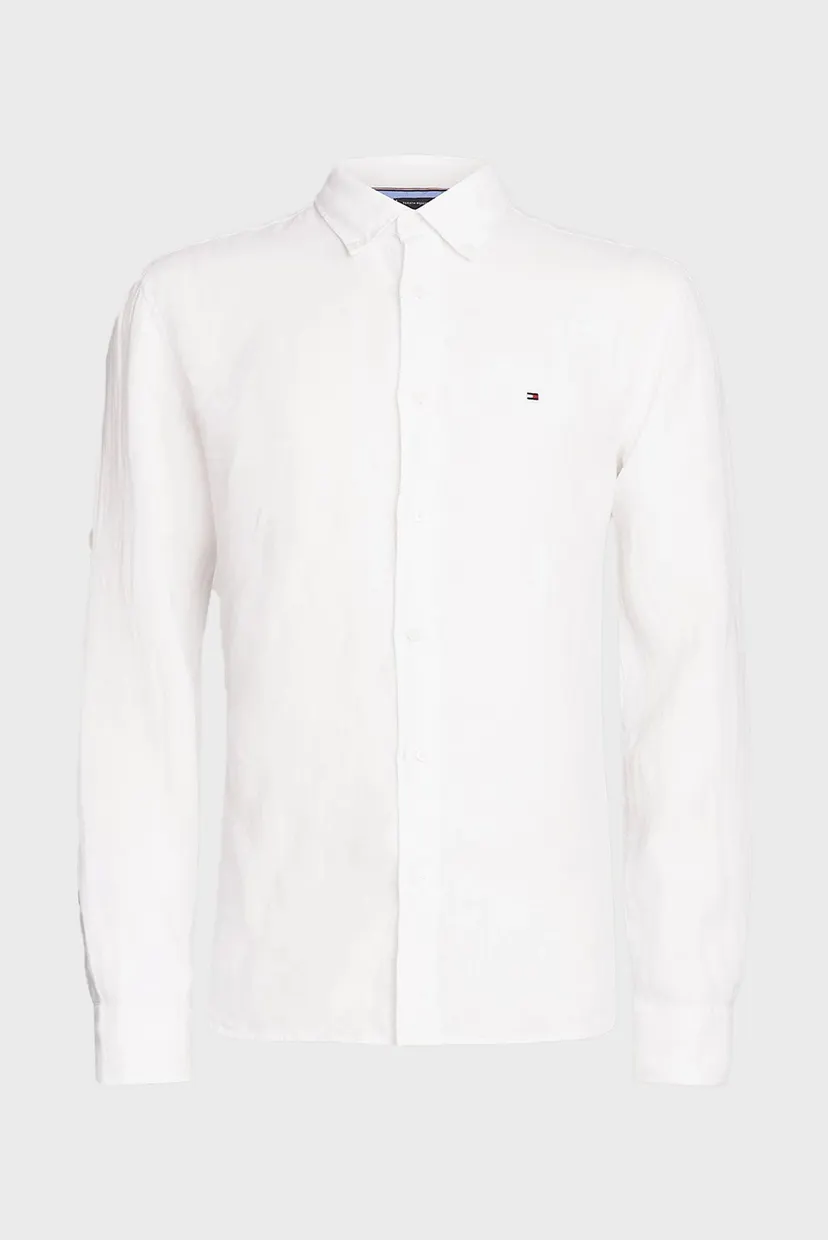 Мужская белая льняная рубашка PIGMENT DYED LI SOLID RF 5