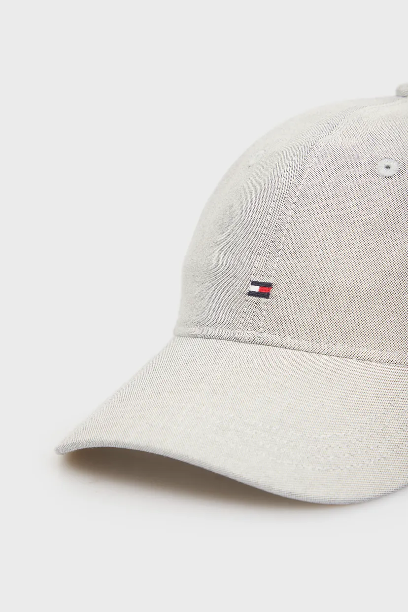 Мужская серая кепка TH FLAG OXFORD 6 PANEL CAP 3