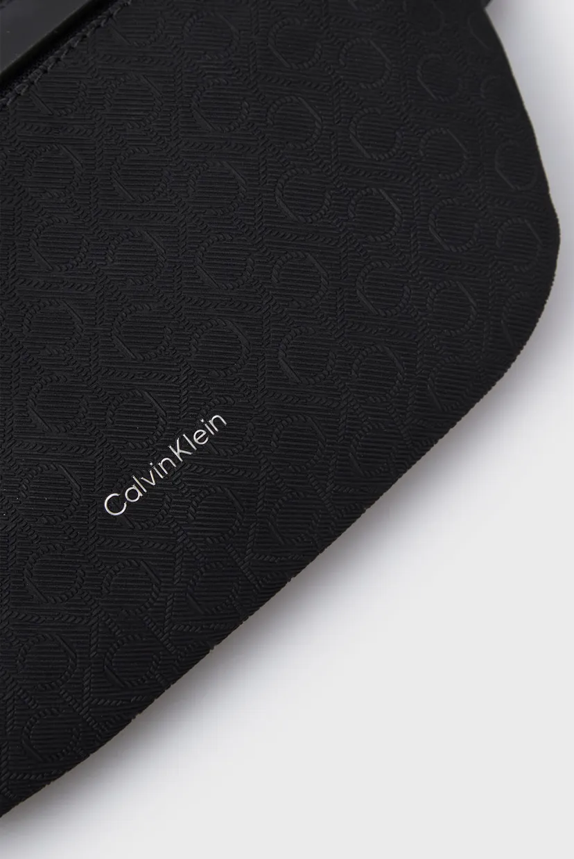 Мужская черная поясная сумка с узором CK MUST WAISTBAG MONO 4