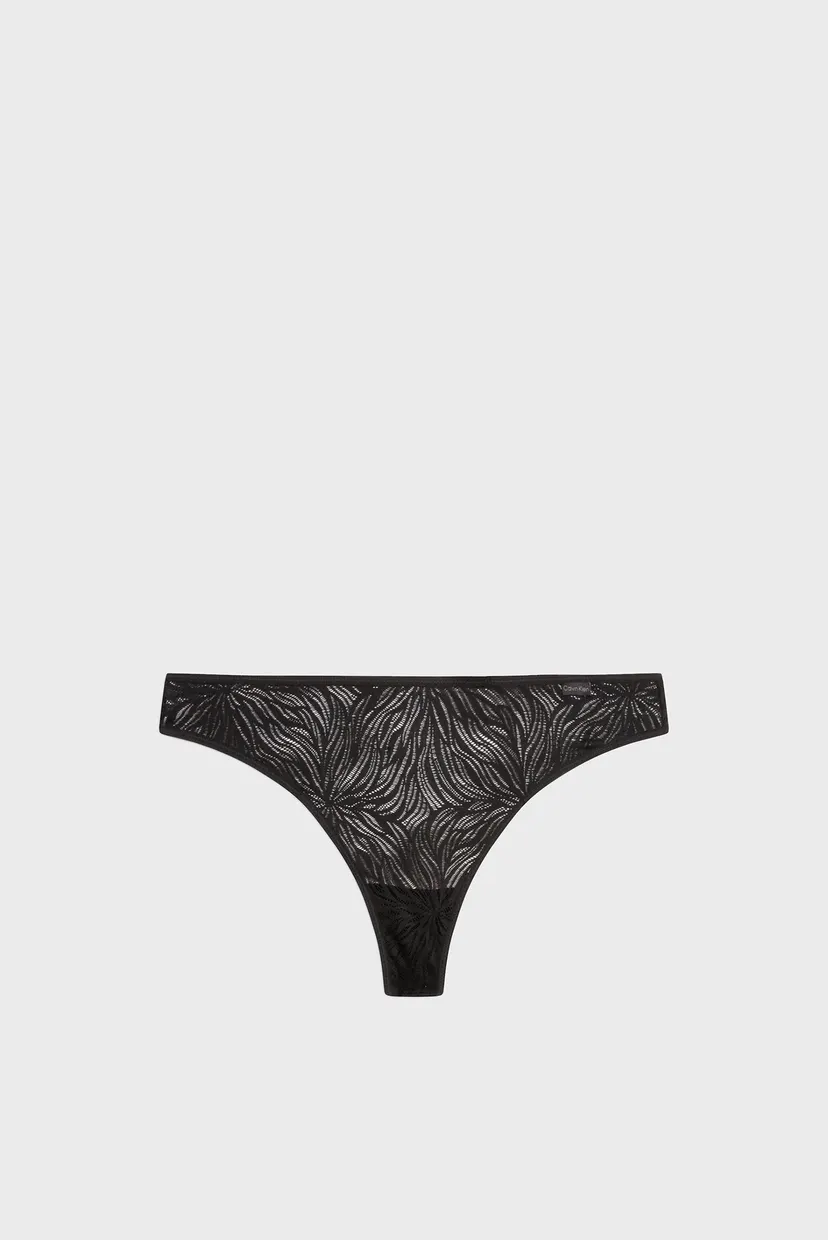 Женские черные трусики THONG 5
