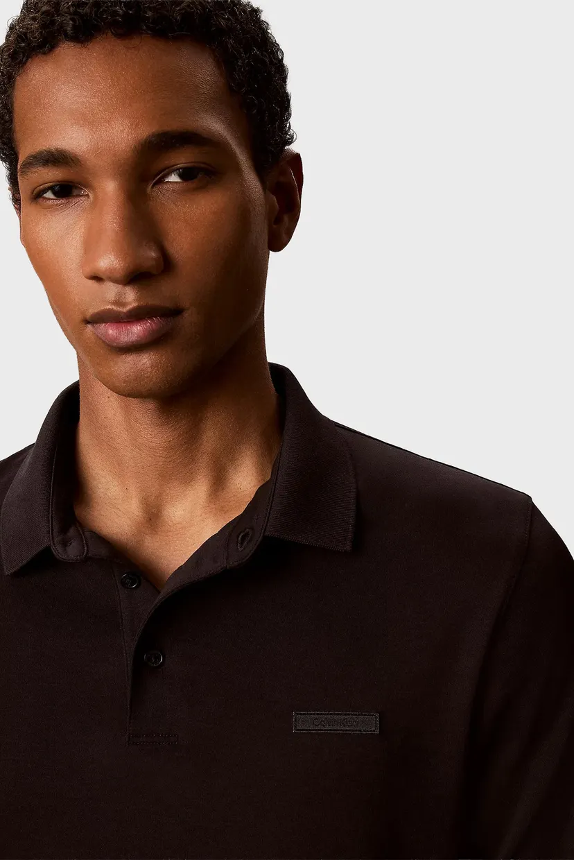 Поло с длинным рукавом/LS SLIM SUPIMA LOGO PATCH POLO 4