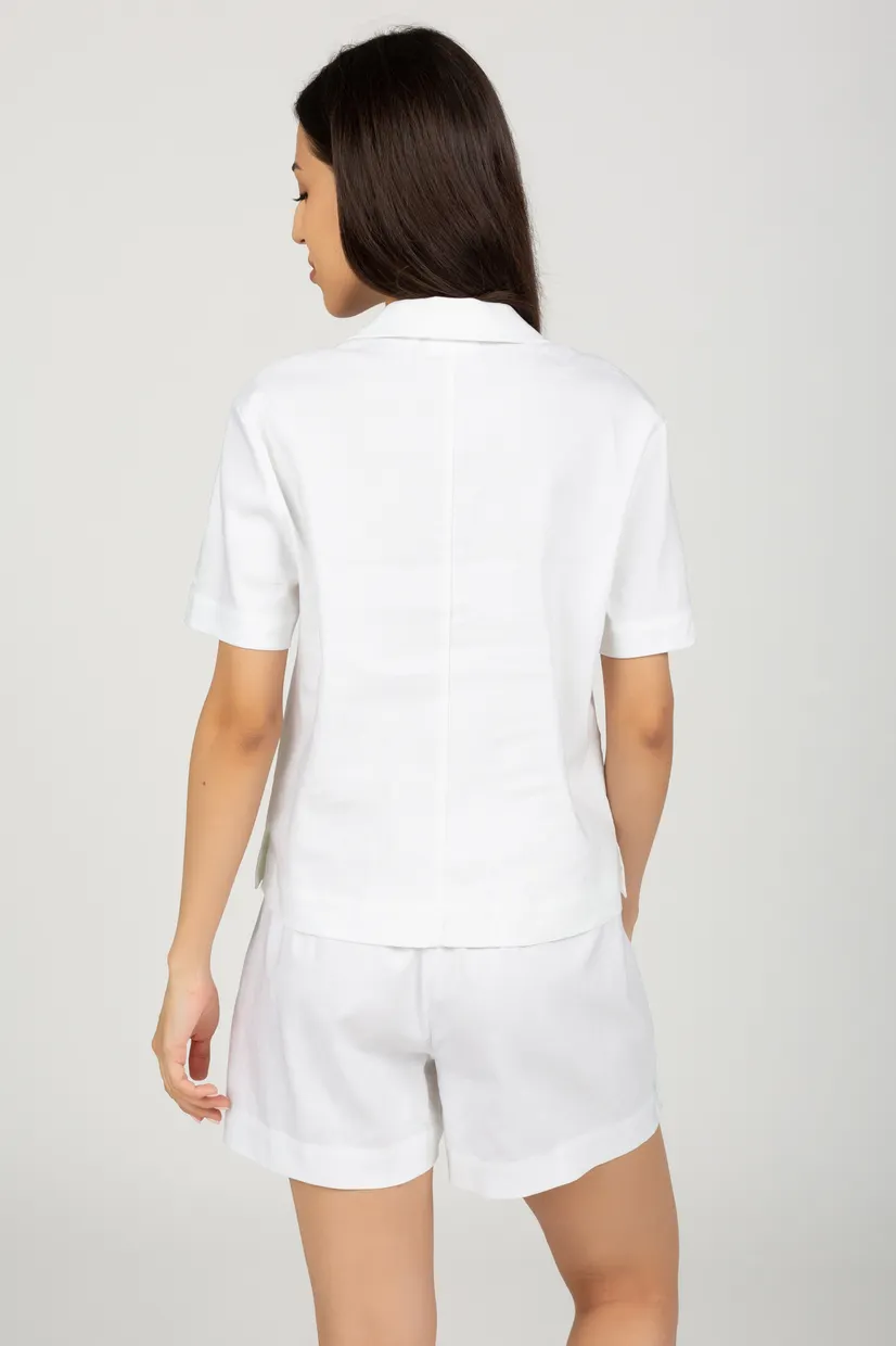Блузка LINEN OPEN NECK TOP 3