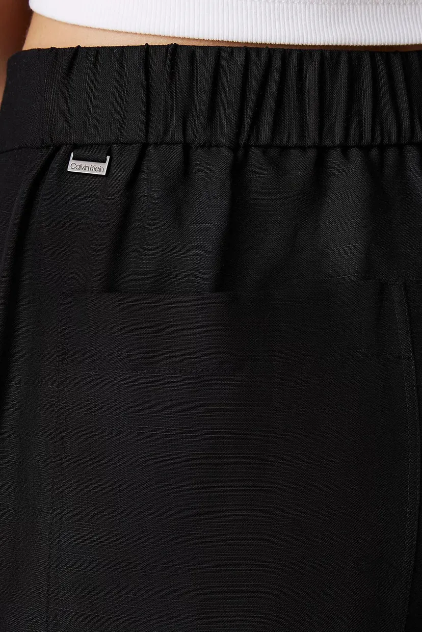 Женские черные шорты LINEN BLEND SHORTS 4