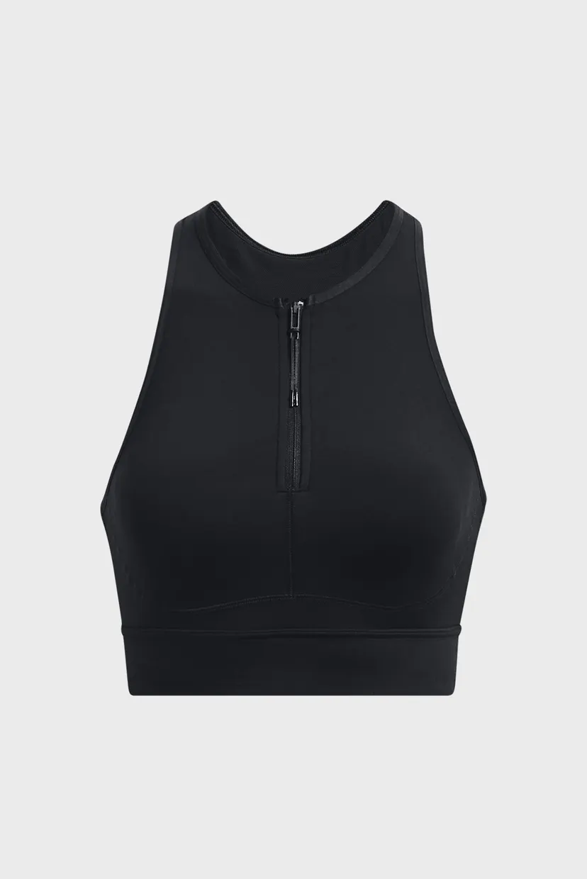 Женский черный спортивный топ UA Meridian Zip Crop BTG 5