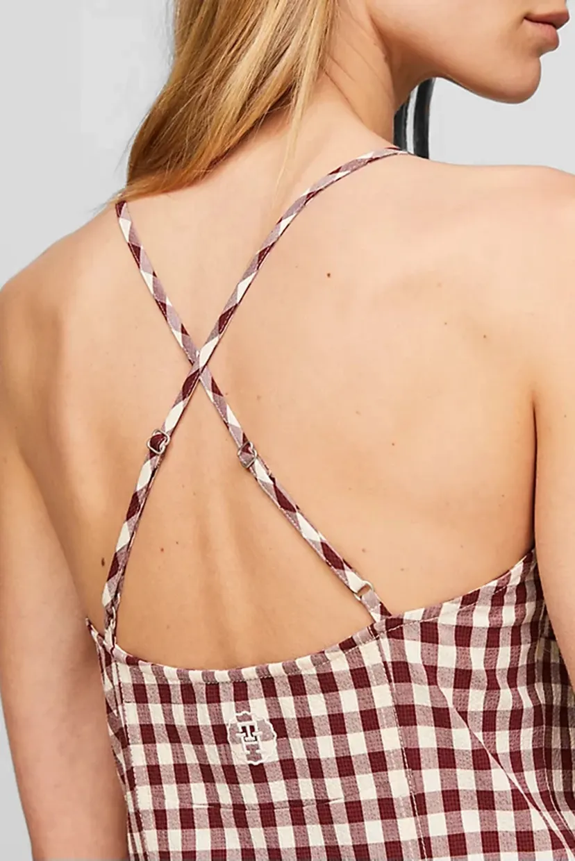 Платье STRETCH GINGHAM STRAP KNEE DRESS 3