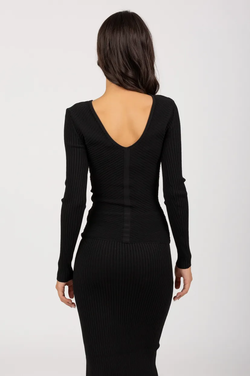 Свитер ICONIC RIB V NECK SWEATER 3