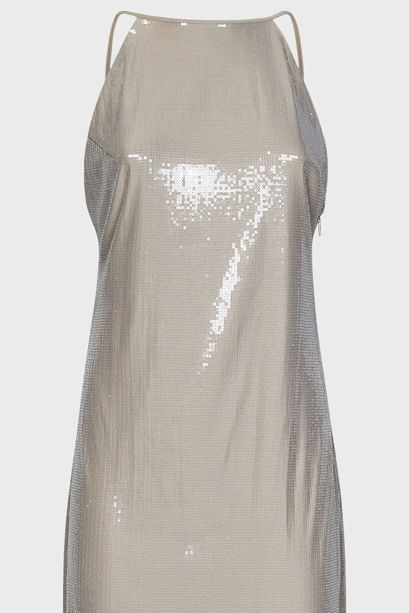 Платье SEQUIN HALTERNECK MAXI DRESS 3