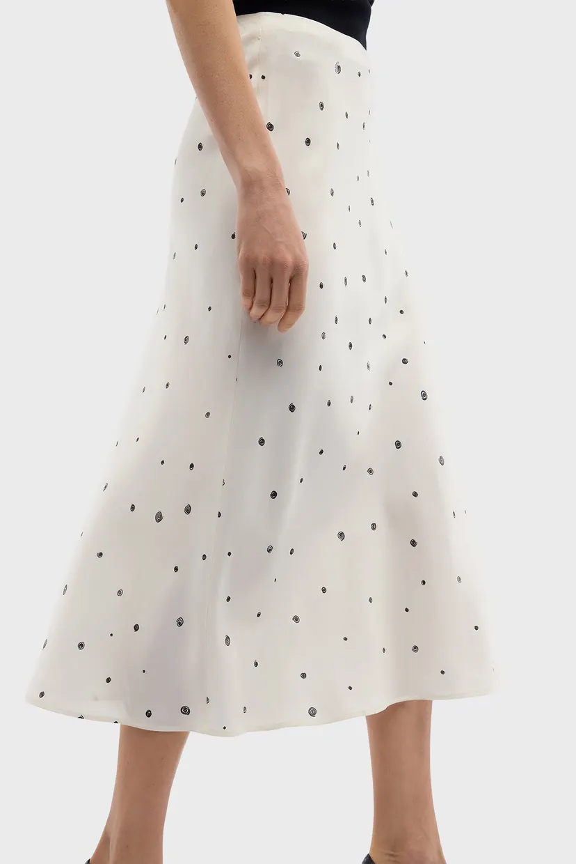 Юбка WRN06T08 GENTLE POIS DRAWSTRING SKIRT - TWILL VISCOSE 3