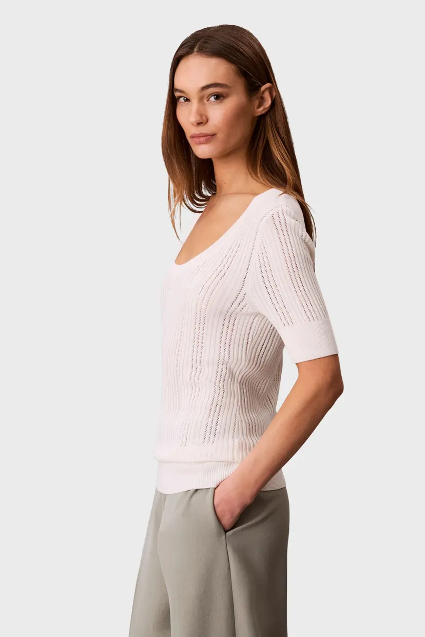 Свитер с короткими рукавами FINE GAUGE VISCOSE POINTELLE SS 3