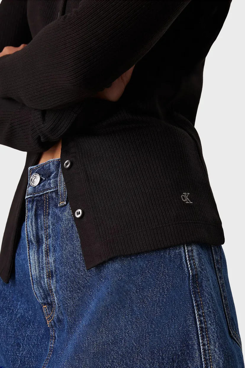 Женский черный кардиган TEXTURED RIB 4