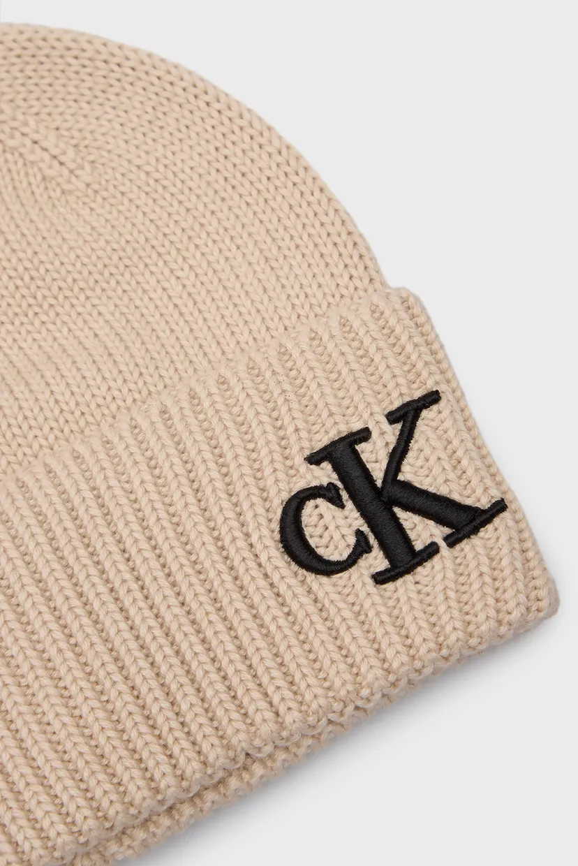 Женская бежевая шапка SEASONAL POM POM BEANIE 4
