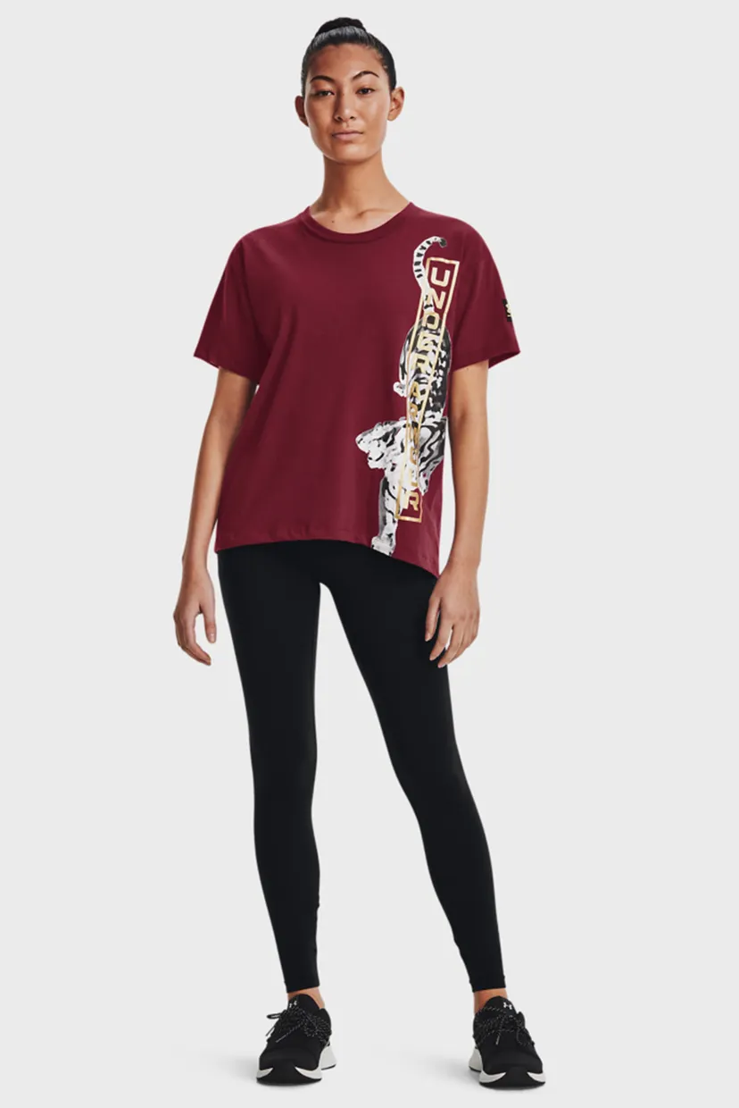 Женская бордовая футболка CNY Graphic Tee 4