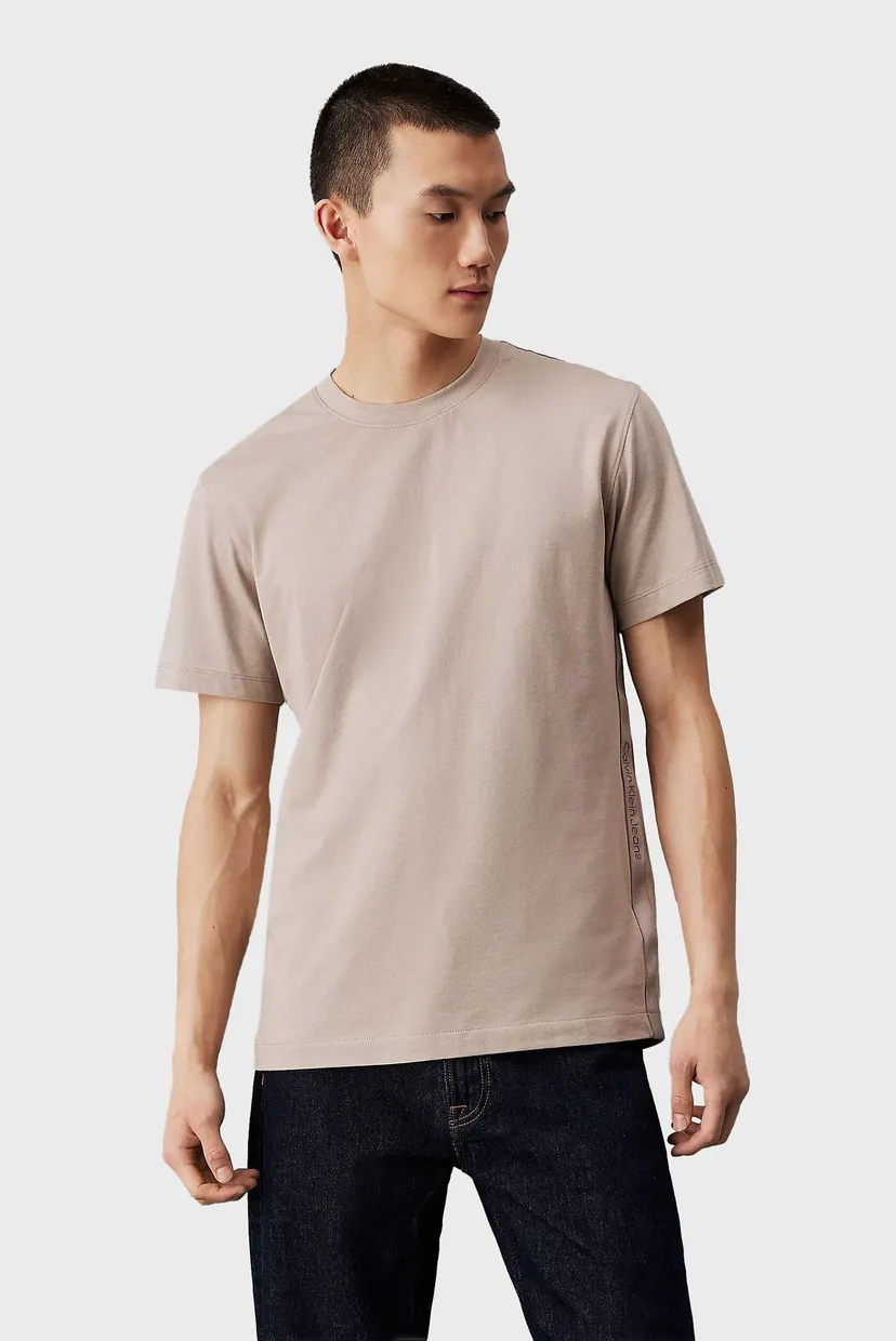 Мужская бежевая футболка LOGO TAPE TEE 5