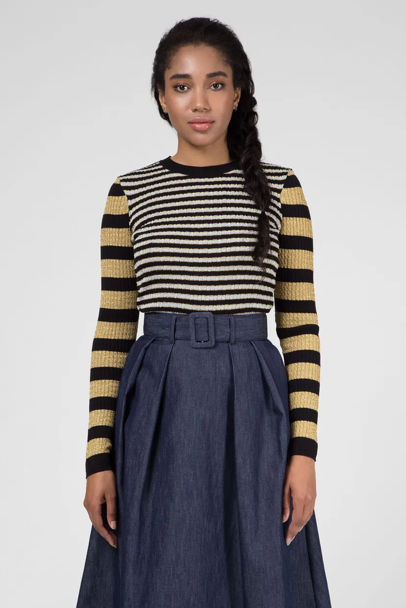 Женский черный джемпер в полоску ZENDAYA STRIPE 6