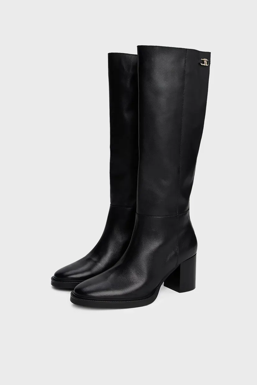 Сапоги STACKED HEEL LEATHER LONG BOOT 3