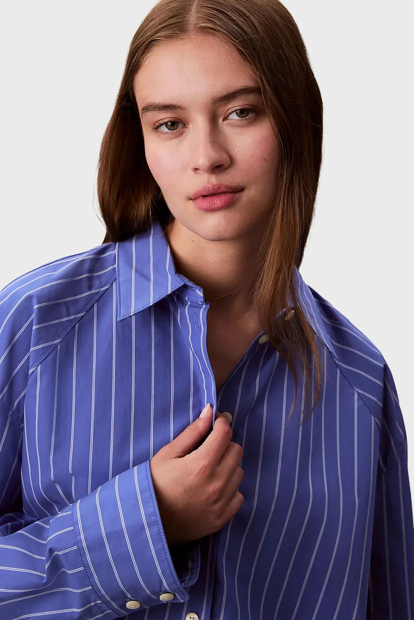 Рубашка/YD STRIPE BOXY CROPPED SHIRT 4