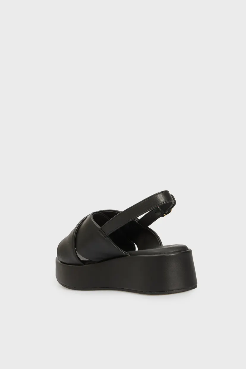 Женские черные кожаные сандали TH LOGO HW PADDED LEATHER SANDAL 5