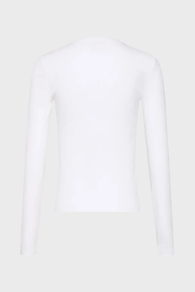 Лонгслив LS WOVEN LABEL 2X2 RIB CREW TOP 8