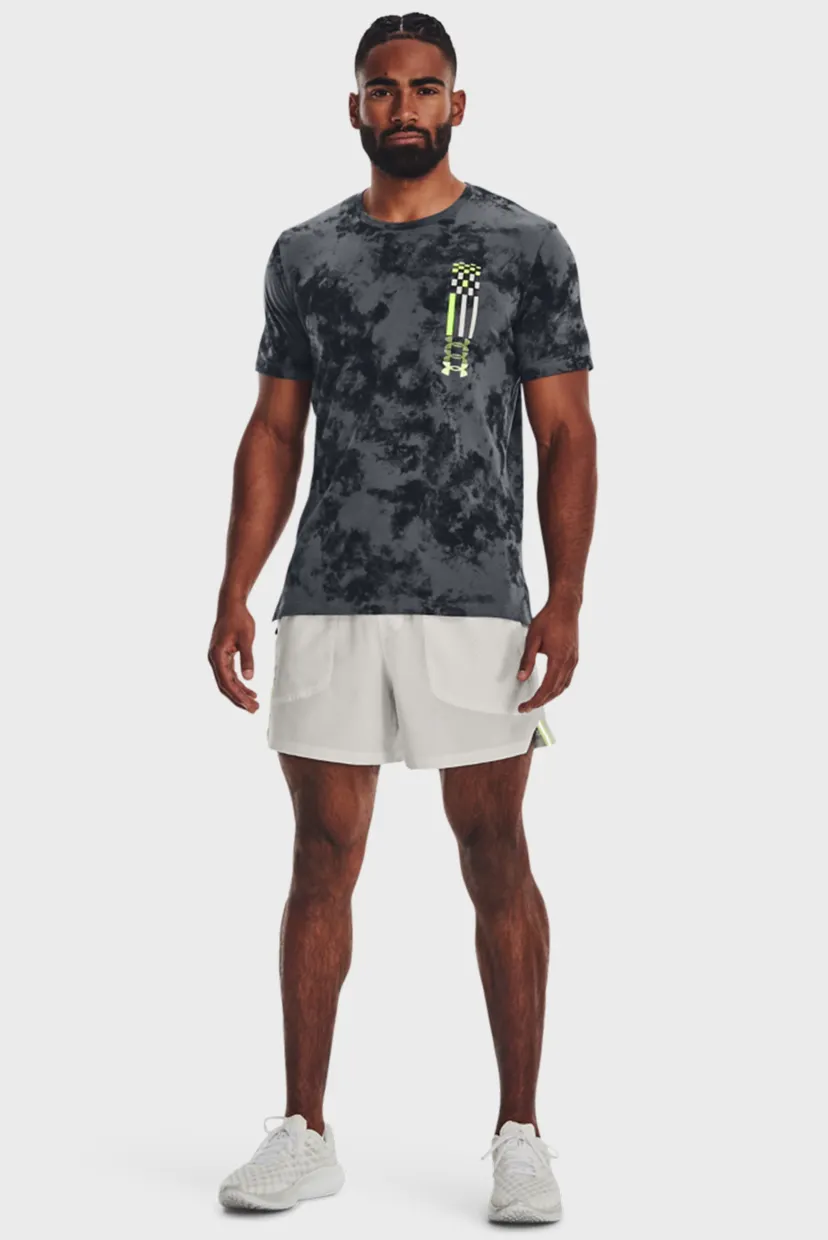 Мужская серая футболка с узором UA RUN ANYWHERE SS TEE 11