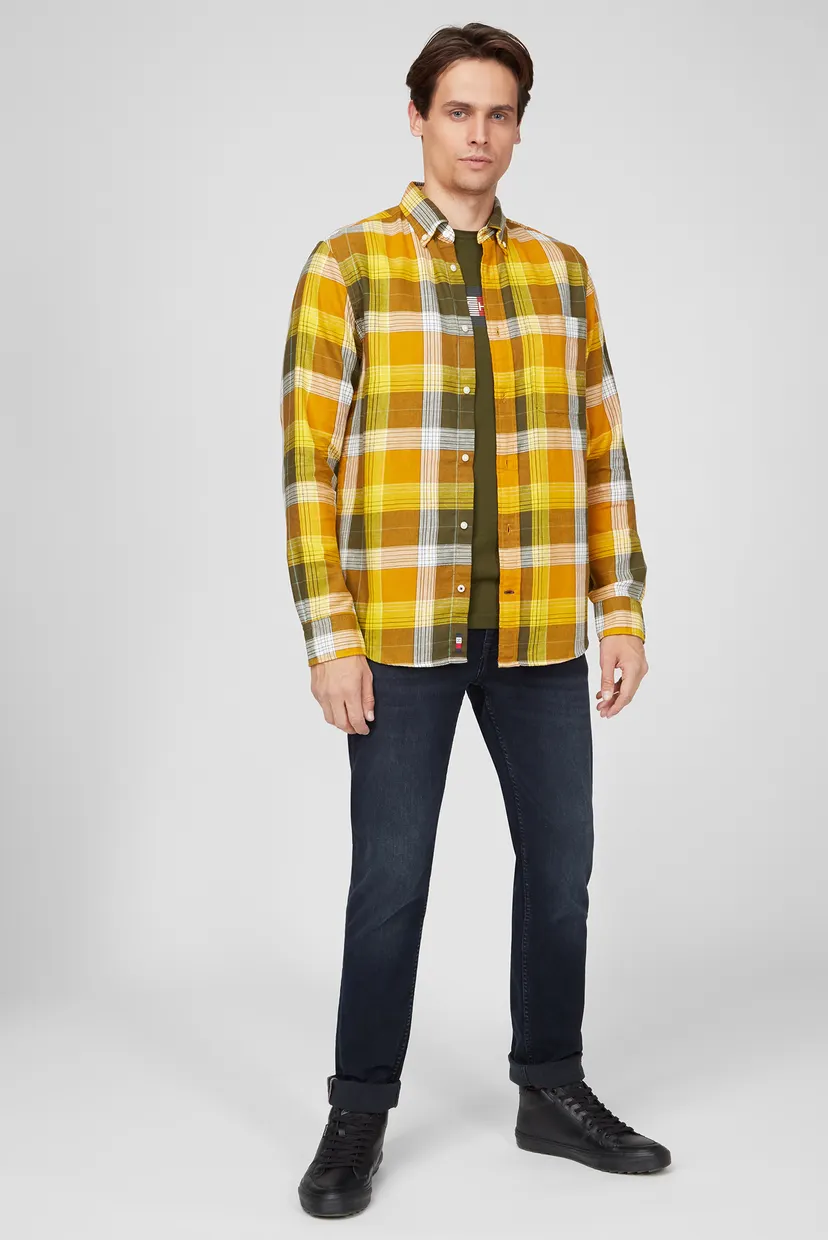 Мужская рубашка в клетку COTTON LINEN CHECK 7