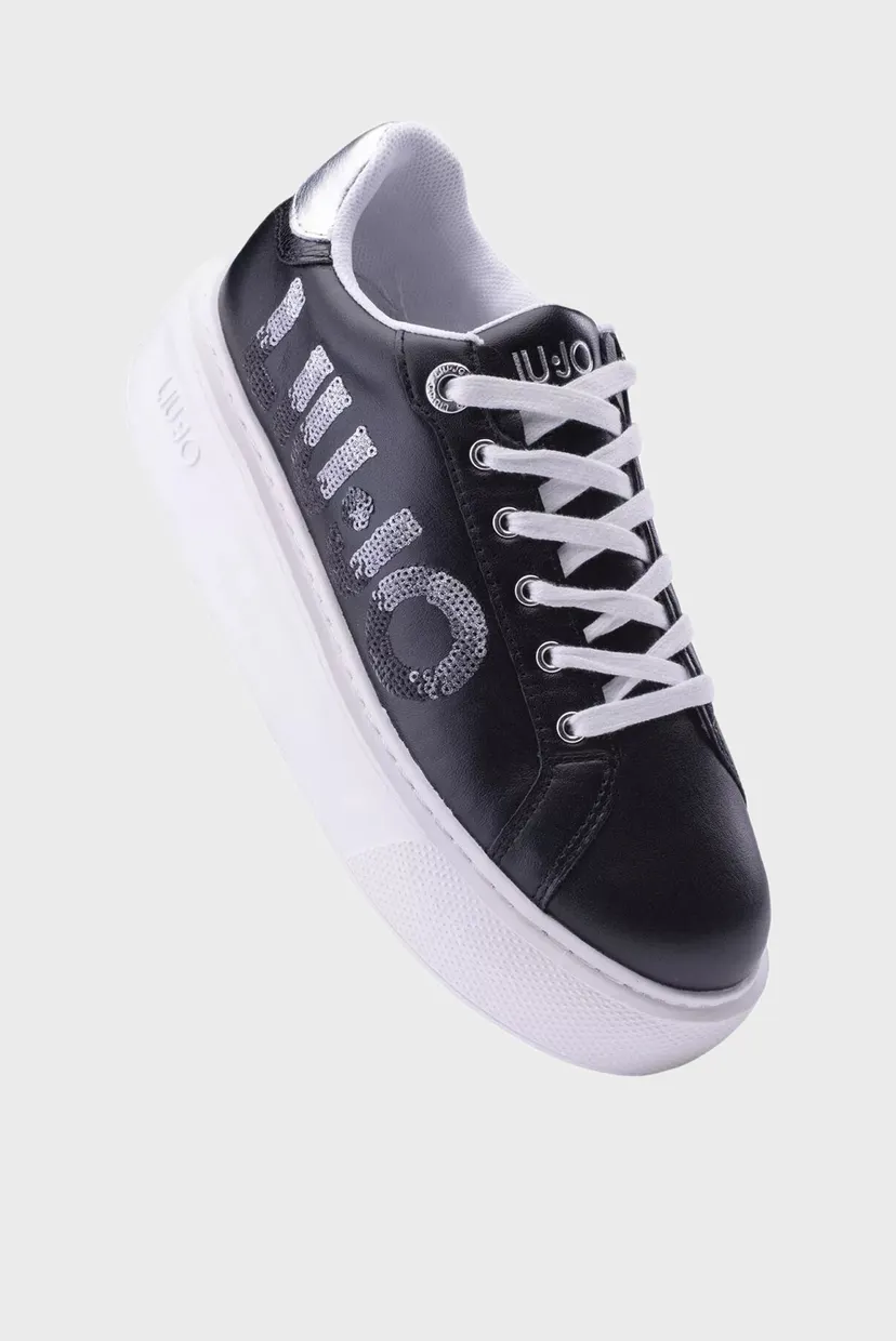 Кеды KYLIE 22 - SNEAKER CALF LEATHER PRINTED BLACK SILVER 4