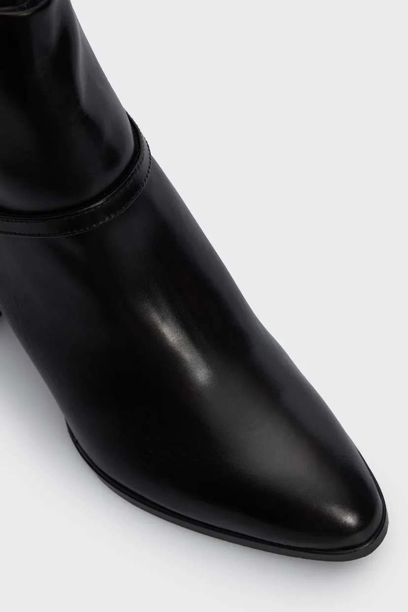 Женские черные кожаные ботильоны ANKLE BOOT 55 W HW LTH 4