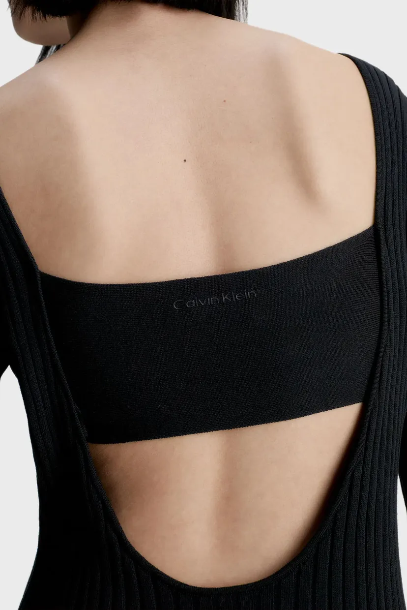 Женское черное платье ICONIC RIB OPEN BACK 6