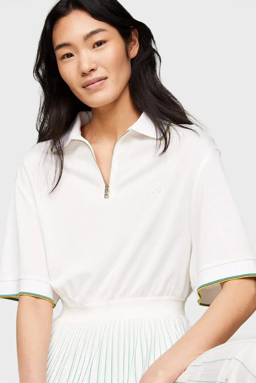 Женское белое платье THC SPORTY PLEATED 4