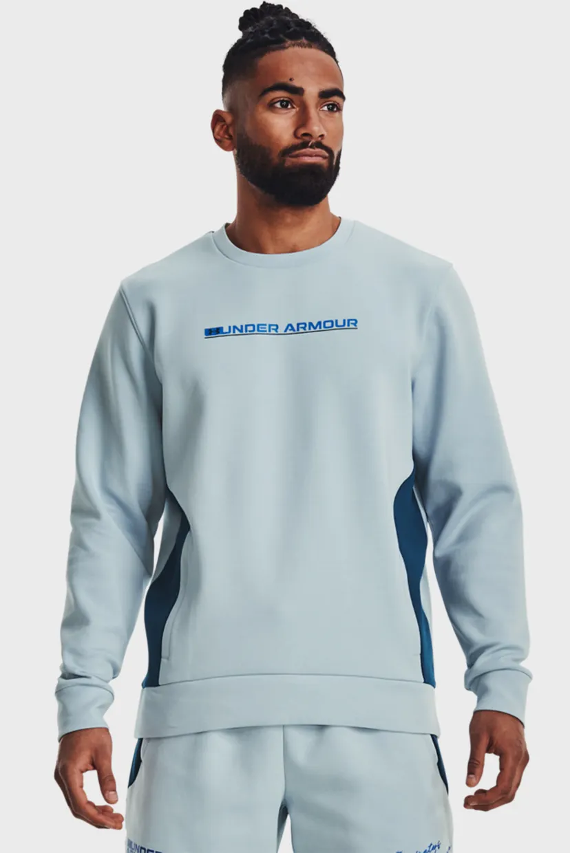 Мужской голубой свитшот UA Summit Knit Crew 7