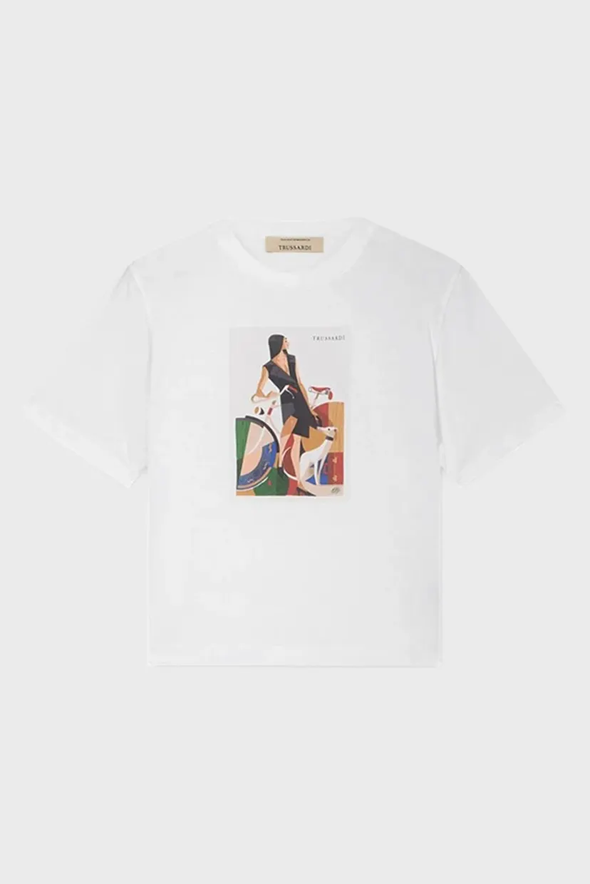 Футболка WTS13J08 BOXY FIT T-SHIRT WITH SIDE SLIT VINTAGE PRINT 5