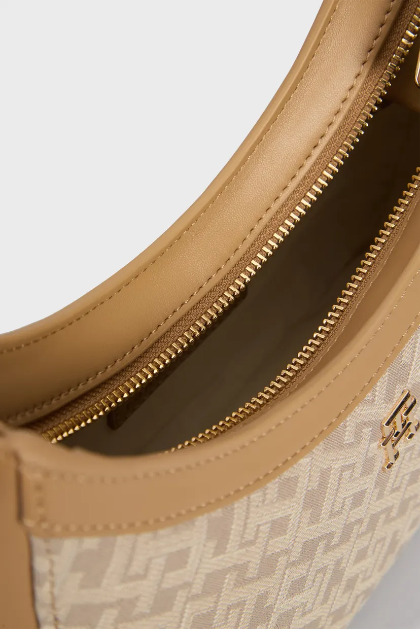 Женская бежевая сумка с узором TH JACQUARD SHOULDER BAG 5