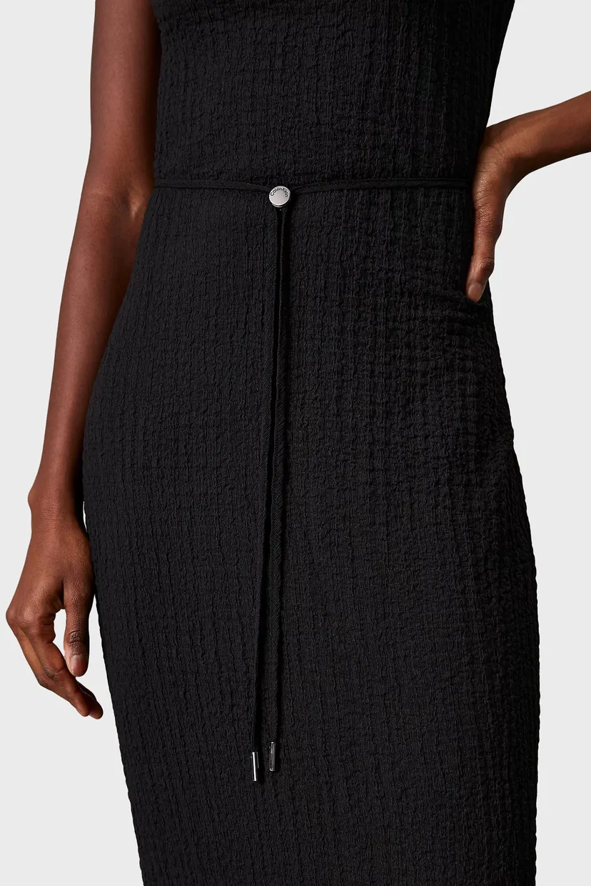 Женское черное платье CRINKLE JERSEY ANKLE DRESS 4