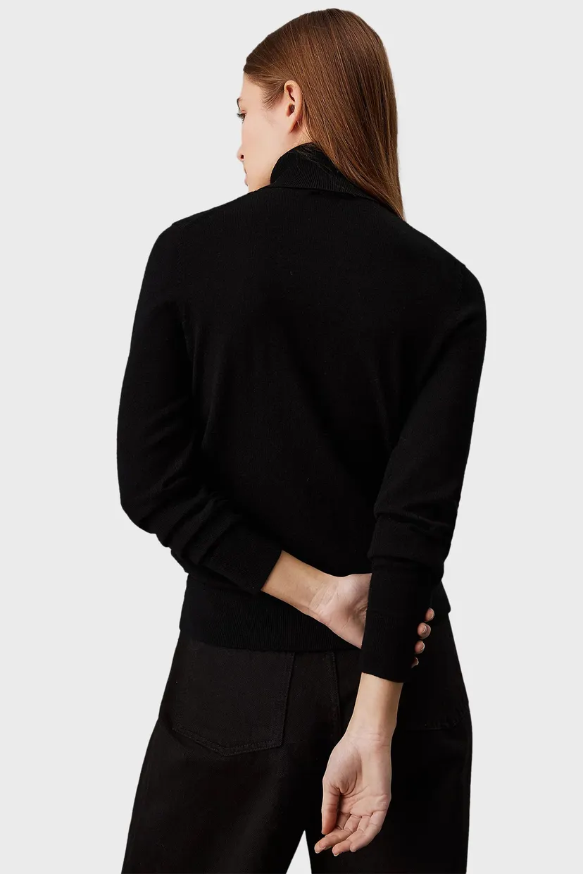 Женский черный шерстяной гольф MERINO WOOL ROLL-NECK SWEATER 3