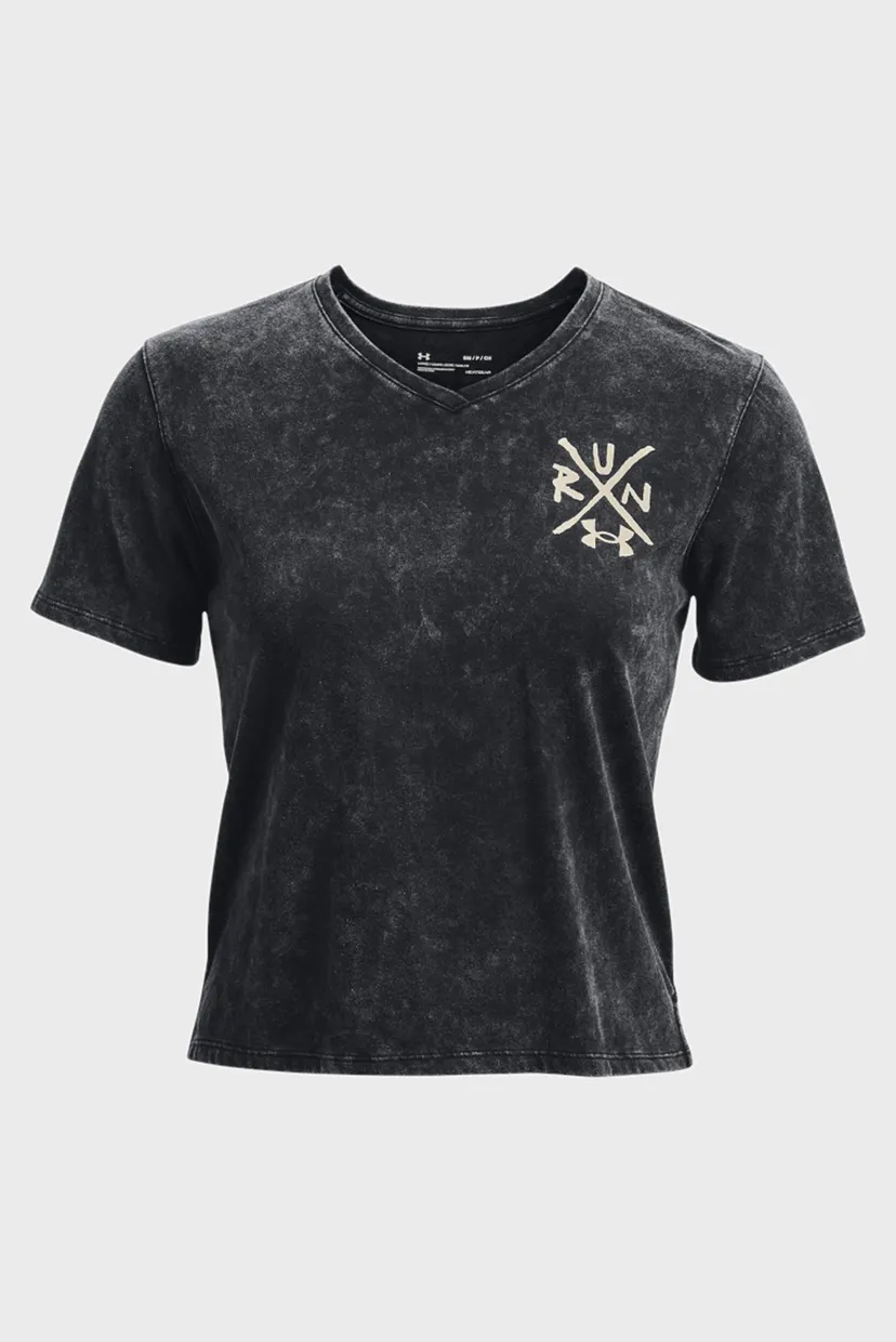 Женская черная футболка UA Destroy All Miles Tee II 3