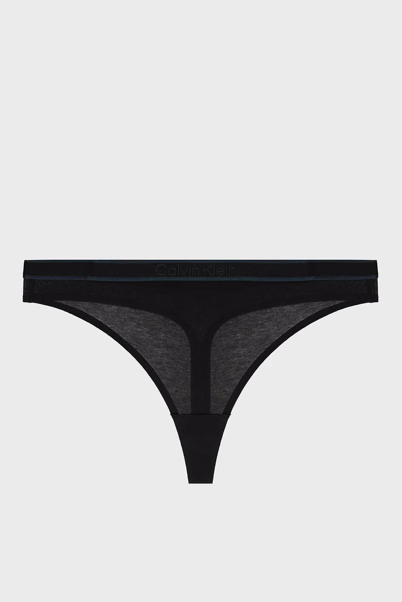 Женские черные трусики THONG 7