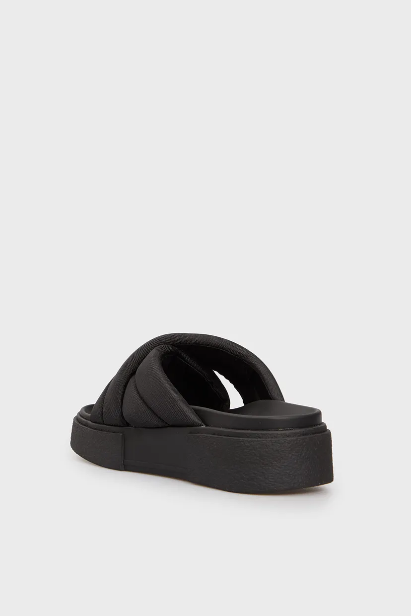 Женские черные слайдеры FLATFORM 5