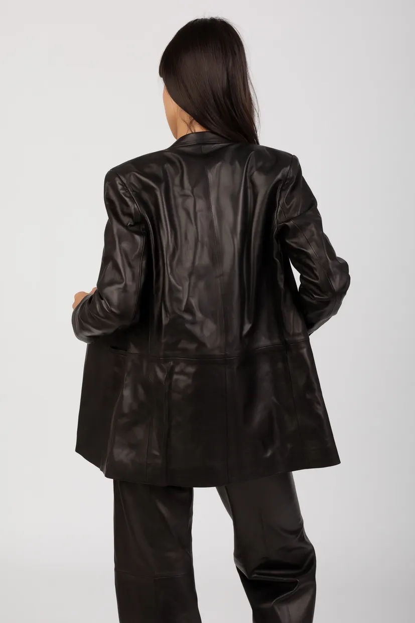 Пиджак LEATHER V NECK BLAZER 3