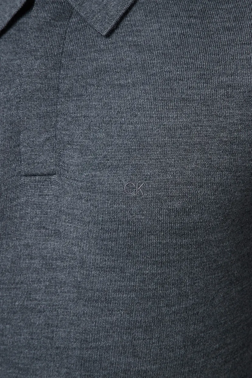 Мужское серое шерстяное поло MERINO POLO SWEATER 3