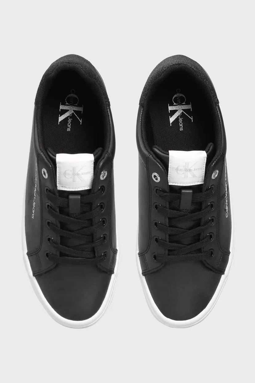 Женские черные кожаные сникеры VULCANIZED FLATFORM 5