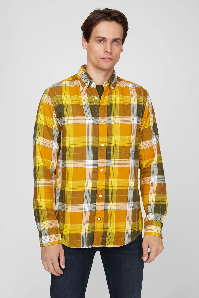 Мужская рубашка в клетку COTTON LINEN CHECK 6